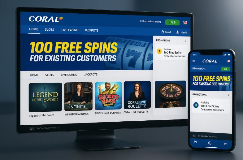 100 Coral Free Spins Existing Customers