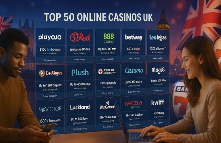 Top 50 Online Casinos UK | Best Rated Gambling Sites for 2025
